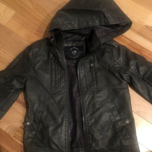 Urban Republic Faux Leather Boys Hooded Jacket